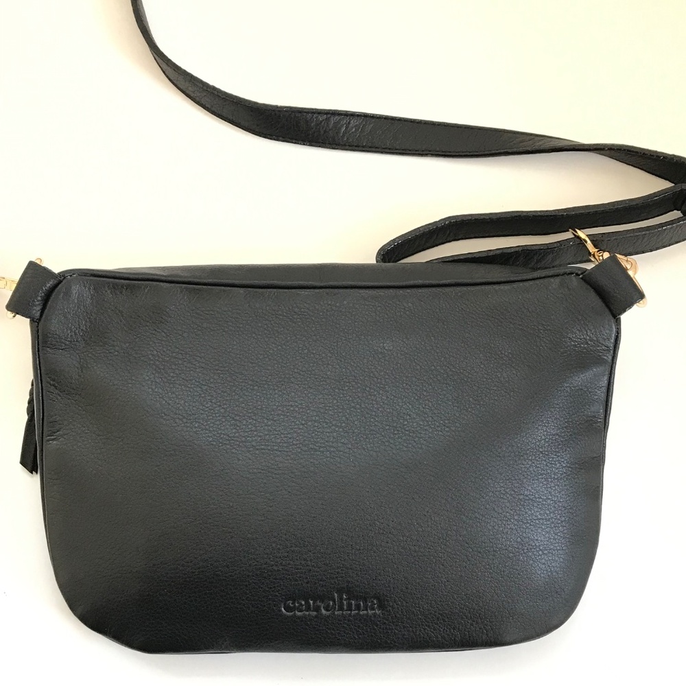 CAROLINA Ramona Leather Crossbody Bag Black - Picture 3 of 16
